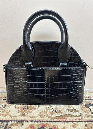 Сумка жіноча zara чорна маленька під крокодила