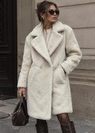 Актуальна трендова шуба/шубка тедді (ньюанс) zara uk 6/uk 8 xs/s 34/36🔥🔥🔥