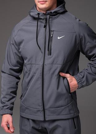 Мужской утепленный костюм softshell серый 3