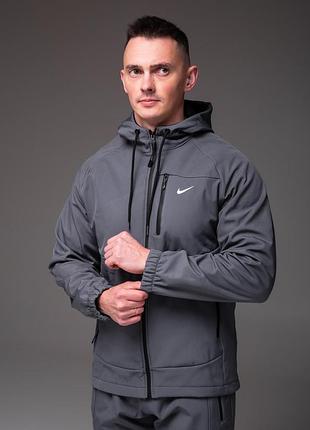 Мужской утепленный костюм softshell серый 9
