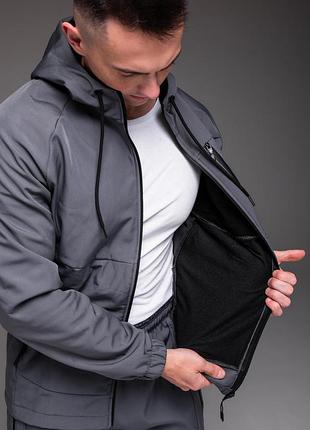 Мужской утепленный костюм softshell серый 10