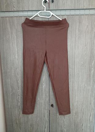 Лосины из экокожи коричневые m.bershka