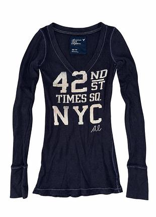 Лонгслів жіночий american eagle outfitters темно-синій y2k