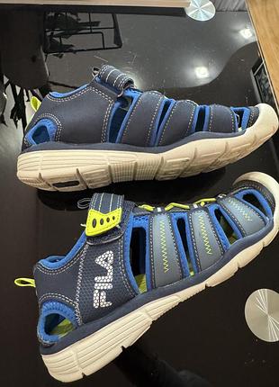 Босоніжки для хлопчика fila спортивні сині з салатовим