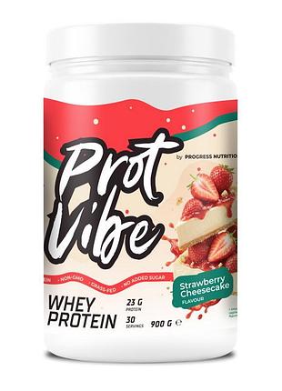 Протеїн для росту м'язів і схуднення progress nutrition prot vibe whey protein 900 г полуничний чізкейк