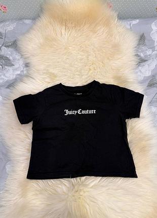 Чорна дитяча футболка juicy couture для дівчинки 8-9 років зріст 128-134 см  котонова
