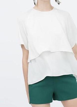 Блуза zara basic асиметричного крою (двошарова), розмір s