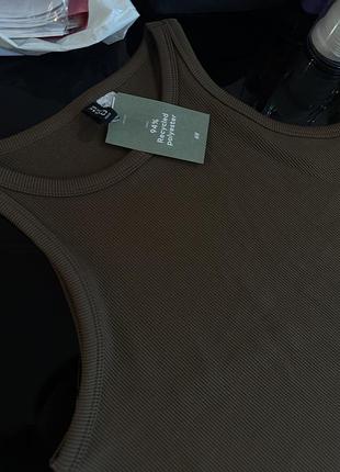 Топ жіночий h&m коричневий в рубчик розмір l