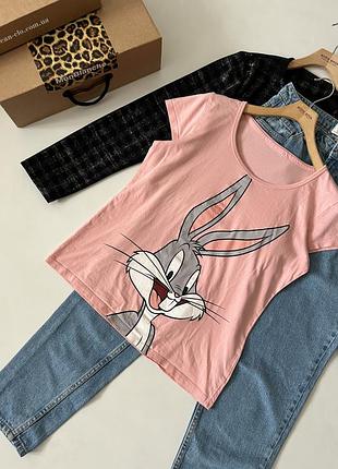 Жіноча футболка з принтом персонажа багз банні (bugs bunny) від warner bros