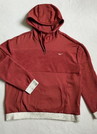 Худі nike бордове з капюшоном та сріблястими вставками