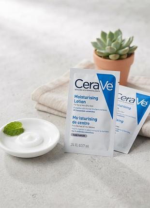 Cerave moisturising lotion - увлажняющий лосьон для сухой и очень сухой кожи лица и тела (саше), 7 мл