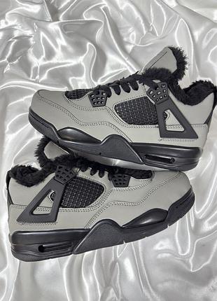 Nike air jordan 4 retro grey black winter fur ❄️