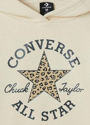 Худи детское для девочки утепленное converse classic 4cg167 155-159 см (13-15 лет) бежевое 5