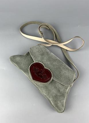 Вінтажна шкіряна сумочка крос-боді töpfer hand made in bavaria ручна робота