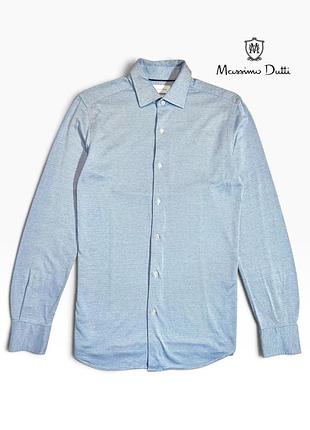 Сорочка чоловіча massimo dutti блакитна на ґудзиках