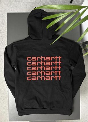 Худі carhartt чорне з червоним написом на спині