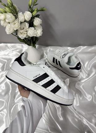 Adidas campus white black winter fur❄️ 10