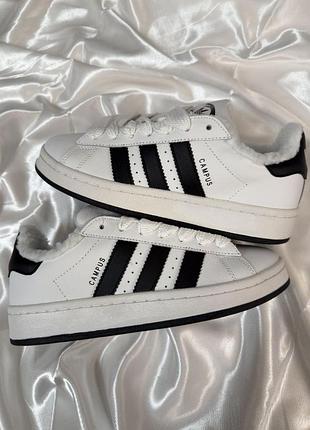 Adidas campus white black winter fur❄️