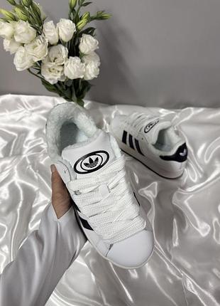 Adidas campus white black winter fur❄️ 8