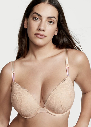 Бюстгальтер victoria's secret пушап бежевий 40dd (90e)