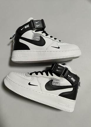 Nike air force 1 utility high white black fur ❄️