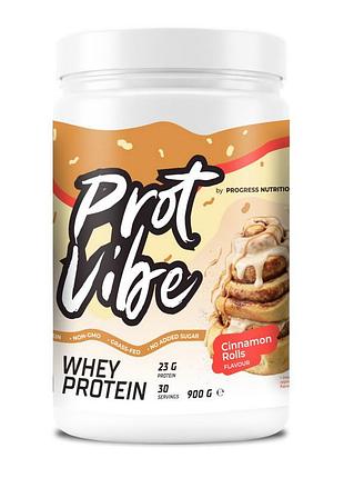 Протеїн для росту м'язів і схуднення progress nutrition prot vibe whey protein 900 г булочка з корицею