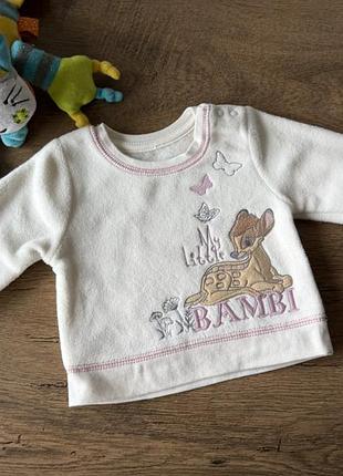 Дитячий світшот, кофтинка для дівчинки з мʼякого флісу disney baby