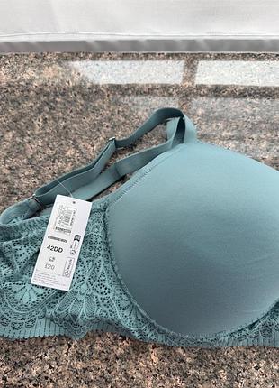 Бюстгальтер m&s м'ятний 42dd з мереживом