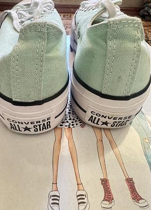 Кеди жіночі converse all star м'ятні на платформі