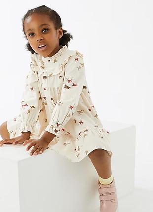 Платье на девочку в  лошадки m&s 4-5 лет