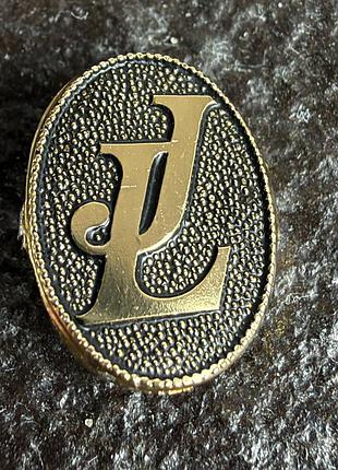 Вінтажний затискач для хустки та шарфа з монограмою «jl / lj» (кліпса)