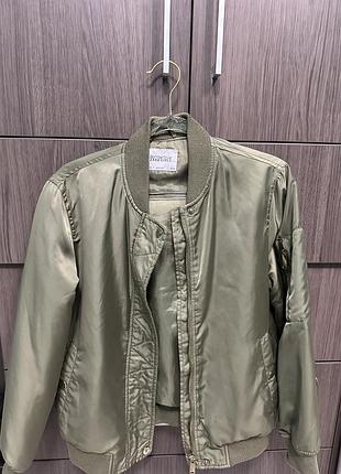 Куртка-бомбер zara хакі для дівчинки