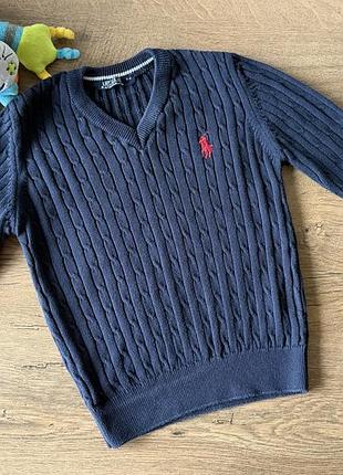 Вʼязаний бавовняний пуловер для хлопчика polo ralph lauren