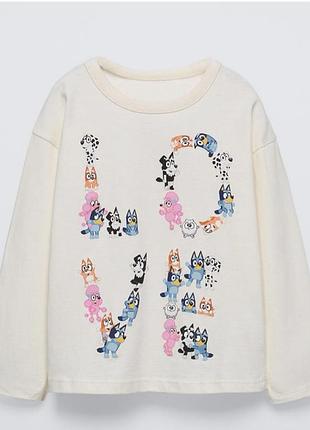 Лонгслів дитячий zara bluey білий