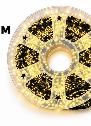 Гірлянда хвойна лапа ведмедик 150 м, 3000 led, usb, теплий білий, зелений дріт, 8 режимів, з пультом