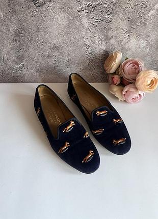 Ексклюзивні оксамитові сліпери/лофери stubbs & wootton for j. crew