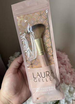 Двосторонній пензлик для бронзеру і румʼян laura geller makeup brushes - 08 dual-ended blush + bronzer brush