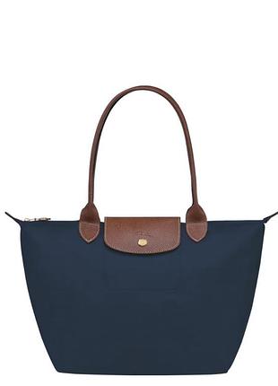 Сумка-тоут жіноча longchamp le pliage original синя розмір s з короткими ручками