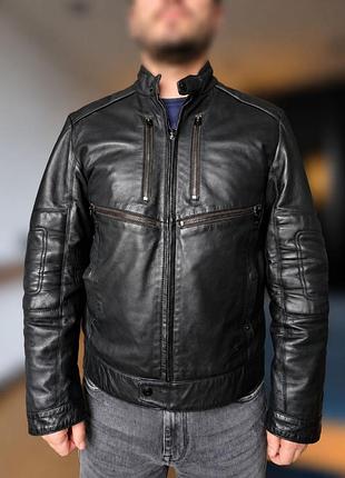 Чоловіча шкіряна куртка g-star raw чорна