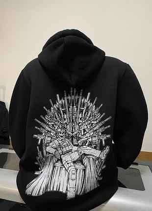 🖤 черное худи с принтом «трон из оружия» 💀