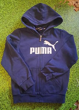 Толстовка дитяча puma синя на блискавці