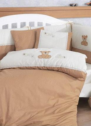 Набір постільної білизни cotton box teddy lux nakisli дитячий з захисним бортиком (1216222)