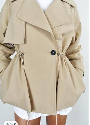 Тренч жіночий zara короткий бежевий