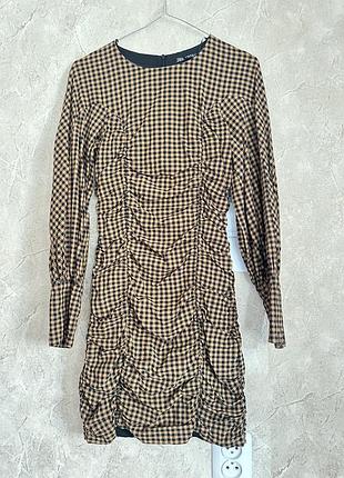 Коротка сукня zara в клітинку, розмір 34