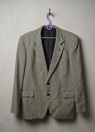 Женский шерстяной пиджак jaeger london (houndstooth / гусиная лапка)