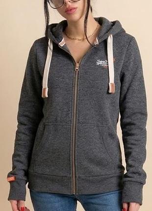 теплая унисекс олимпийка superdry (orange label), размер м/l