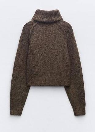 Светр жіночий zara укорочений шоколадний з альпакою та шерстю ( max mara style )