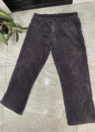 Чоловічі вільветові штани wrangler texas антрацит (w34 l34)