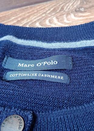 Чоловічий синій джемпер marc o'polo з бавовни та кашеміру, чоловіча кофта на гудзиках, розмір s/m
