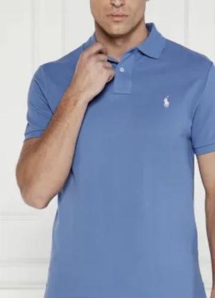 Поло чоловіче polo ralph lauren блакитне з коротким рукавом